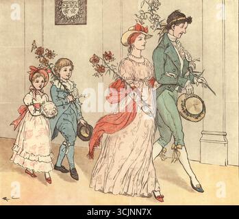 Der große Panjandrum selbst ist einer von sechzehn Bilderbüchern, die der Illustrator Randolph Caldecott schuf. Der Text für das Buch, der zu Caldecotts Zeit bekannt war, wurde 1775 von Samuel Foote geschrieben und veröffentlicht. Es basiert auf einem von Foote verfassten Unsinn ("und es gab die Picninnies, die Joblillies, die Garyulies und das Grand Panjandrum selbst, mit dem kleinen runden Knopf oben."). Stockfoto