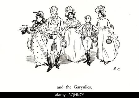 Der große Panjandrum selbst ist einer von sechzehn Bilderbüchern, die der Illustrator Randolph Caldecott schuf. Der Text für das Buch, der zu Caldecotts Zeit bekannt war, wurde 1775 von Samuel Foote geschrieben und veröffentlicht. Es basiert auf einem von Foote verfassten Unsinn ("und es gab die Picninnies, die Joblillies, die Garyulies und das Grand Panjandrum selbst, mit dem kleinen runden Knopf oben."). Stockfoto