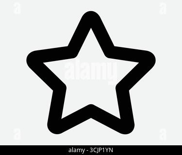 Five Point Star Outline Shape Icon Geometry Award Erfolg Sieger Sieger Erfolgreiches Abzeichen Celebration Bewertung Bewertung Favoritenlinie Schwarz Leerer Ausschnitt Stock Vektor