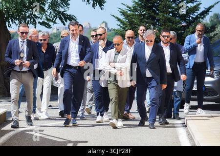 Nachrichten - Matteo Salvini eröffnet die Lega-Wahlkampagne in Kalabrien für die Regionalwahlen mit Roberto Occhiuto e Claudio Durigon Matteo Salvini eröffnet die Legas-Wahlkampagne in Kalabrien für die Regionalwahlen. Während Matteo Salvini den Wahlkampf der Lega in Kalabrien für die Regionalwahlen mit Roberto Occhiuto e Claudio Durigon, News in Catanzaro, Italien, 08. September 2025 Catanzaro Parco biodiversita mediterranea Michele Traversa Italien Copyright: XAntonioxMoniacix/xLiveMediax LPN 2014755 Stockfoto