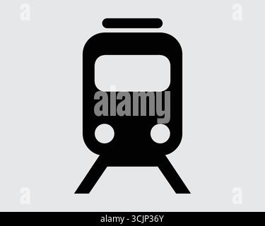 Rail Metro Icon Urban Passanger Train Public Transport Transit U-Bahn Eisenbahn Lokomotive City Journey Tram Line Approach Station Schild Symbol Stock Vektor