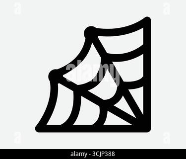 Spider Web Icon Arachnid Insektenfalle Horror Gruselig Gruselig Netz Bug Komplizierte Muster Form Gothic Tattoo Seide Schwarzes Zeichen Symbol Thread Furcht Line Outline Stock Vektor