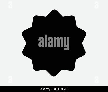 Stern Aufkleber Abzeichen Symbol schwarz Form Preis Promotion Label Tag starburst Werbemarketing Angebot Einzelhandel Merchandise Siegel Gutschein. Zeichensymbol für Bildmaterial Stock Vektor