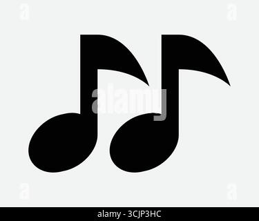 Musik Note Symbol musikalische Melodie Sound Melodie Ton Schwarz Form Symbol Audio Song Rhythmus Harmonie Unterhaltung Ton Blatt erstellen. Grafik mit Leistungszeichen Stock Vektor