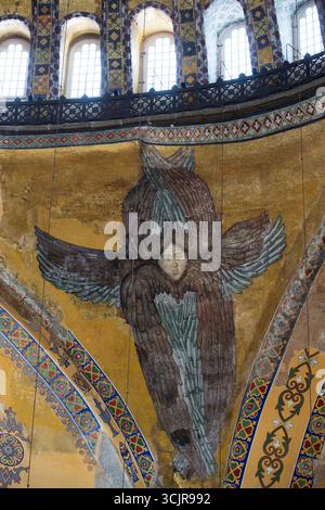 Seraphim Engel, Mosaik, Innenraum, Hagia Sophia Große Moschee, Sultanahmet, Istanbul, Türkei Stockfoto