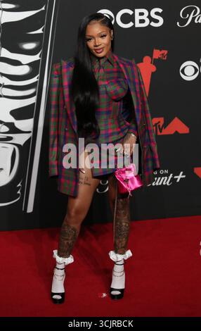 Elmont, Vereinigte Staaten. September 2025. GloRilla nimmt 2025 am 07. September 2025 an den MTV Video Music Awards, VMAs, in der UBS Arena in Elmont, New York, USA, Teil. Quelle: dpa/Alamy Live News Stockfoto