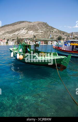 Fischerboote, Hafen, Megisti Bay, Kastellorizo, Dodekanesische Inseln, Griechenland Stockfoto