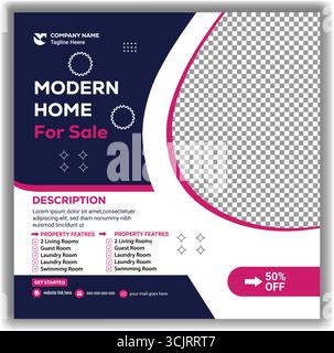 Immobilien Haus Verkauf Marketing Social Media Post & Web Banner Template Collection Vektor Design Stock Vektor