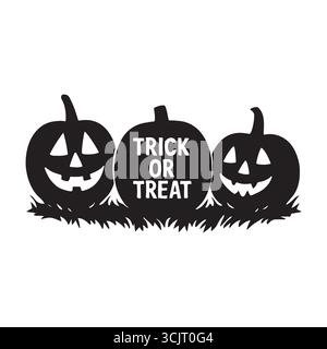 Kürbis mit überfallen für Halloween auf weißem Hintergrund Stock Vektor