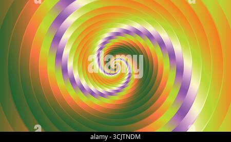 Hypnotischer Wirbel Eine faszinierende Farbspirale. Stock Vektor