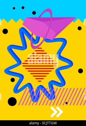 Einfaches, geometrisches Design im Retro-Design. Posterdesign mit minimalen geometrischen Elementen. Abstrakte Vintage-Formvorlagen für Posterbanner. Stock Vektor