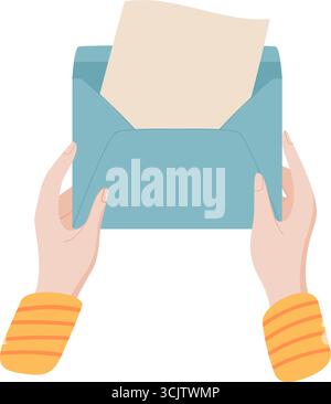 Handumschlag Und Leerer Buchstabe Stock Vektor