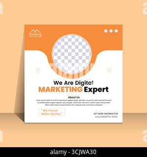 Professionelle Digital Marketing Experte für Visitenkarten Design Social Media Post Vorlage Stock Vektor