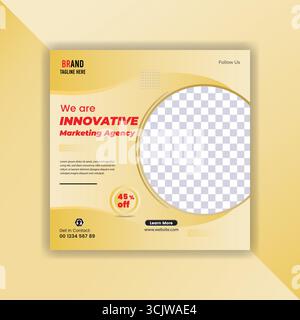 Moderne Social-Media-Postvorlage für Marketingagenturen mit Platzhalter Stock Vektor