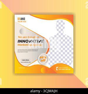 Moderne Vorlage für Geschäftspräsentationen mit abstrakten orangefarbenen Akzenten Stock Vektor