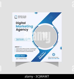 Moderne digitale Marketingagentur Social Media Post Design Stock Vektor