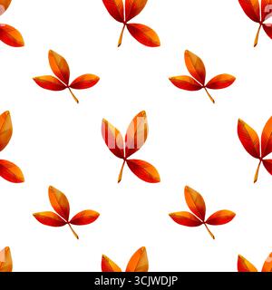 Nahtloses Aquarellmuster mit Herbstlaub. Dekorativer Hintergrund im Walddesign. Stockfoto