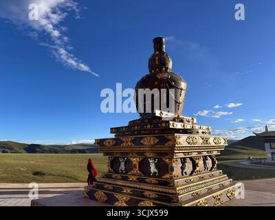 Nonnenkloster Anigongma, Dorf Gerima, Tagong (Lhagang), Autonome tibetische Präfektur Garzê, Sichuan, China Stockfoto