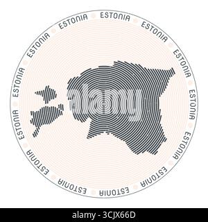 Estland formt Radialbögen. Symbol für das Land. Poster mit Estland-Logo. Illustration des kühlen Vektors. Stock Vektor
