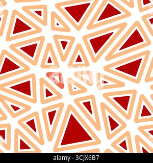 Minimaler geometrischer Hintergrund. Abgerundete Vollformen in Rahmen. Große Dreiecke. Einfarbiger Farbton. Wiederholbares Muster. Moderne Vektorfliesen. Stock Vektor