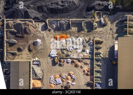Luftaufnahme, Aurubis AG Kupferhütte und Kupferrecycler, Close-up, Gahmen, Luenen, Ruhrgebiet, Nordrhein-Westfalen, Deutschland, Werk, Architektur Stockfoto