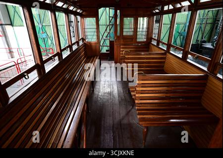 1827 Pferdewagen innen. Stockfoto