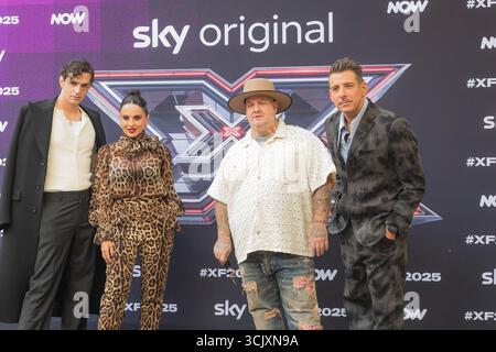 News - PHOTOCALL X FACTOR 2025 Achille Lauro, Paola Iezzi, Jake La Furia, Francesco Gabbani während des PHOTOCALL X FACTOR 2025 , Nachrichten in Mailand, Italien, September 09 2025 Milano Liceo Artistico Umberto Boccioni Italien Copyright: XLucaxMichelix/xLiveMediax LPN 2022802 Stockfoto