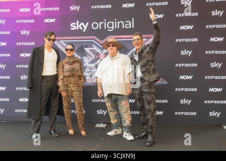 News - PHOTOCALL X FACTOR 2025 Achille Lauro, Paola Iezzi, Jake La Furia, Francesco Gabbani während des PHOTOCALL X FACTOR 2025 , Nachrichten in Mailand, Italien, September 09 2025 Milano Liceo Artistico Umberto Boccioni Italien Copyright: XLucaxMichelix/xLiveMediax LPN 2022801 Stockfoto