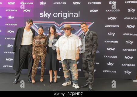 News - PHOTOCALL X FACTOR 2025 Achille Lauro, Paola Iezzi, Jake La Furia, Francesco Gabbani während des PHOTOCALL X FACTOR 2025 , Nachrichten in Mailand, Italien, September 09 2025 Milano Liceo Artistico Umberto Boccioni Italien Copyright: XLucaxMichelix/xLiveMediax LPN 2022805 Stockfoto