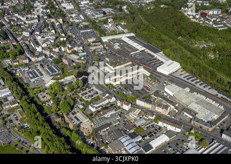 Luftaufnahme, Gewerbegebiet Berliner Straße, Haspe, Hagen, Ruhrgebiet, Nordrhein-Westfalen, Deutschland, DE, Europa, Luftaufnahme, Luftaufnahme Stockfoto