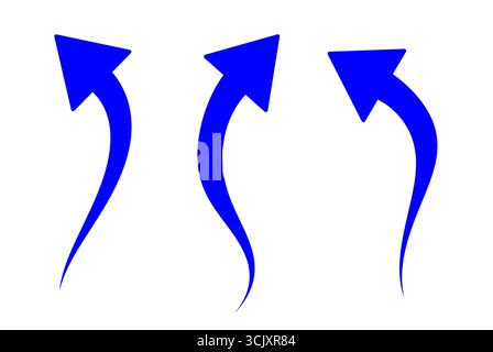 Blau Gebogene Pfeile Nach Oben Stock Vektor
