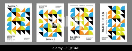 Posterset für geometrisches Design, abstrakter Vektorhintergrund Stock Vektor