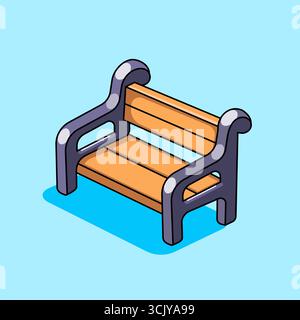Isometrische Park Bank Vektor Illustration Cartoon Design Stock Vektor