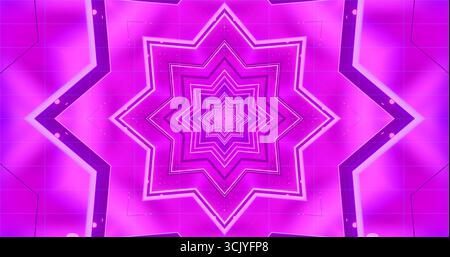 Farbenfrohe geometrische Muster sorgen für einen atemberaubenden visuellen Effekt. Die leuchtenden Rosa- und Violetttöne erhöhen die Tiefe und ziehen die Aufmerksamkeit mit einer faszinierenden St auf sich Stockfoto