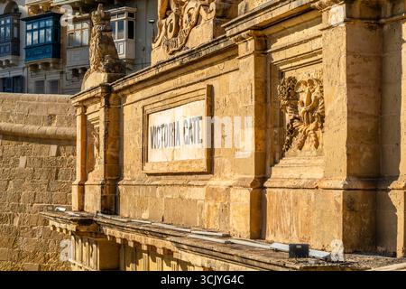 Victoria Gate, einer der Eingänge zur historischen Altstadt von La Valletta, Hauptstadt von Malta Stockfoto