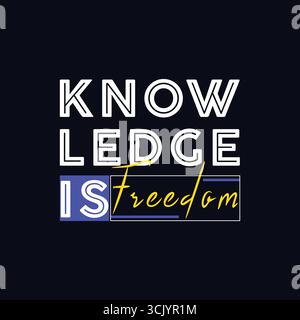 Wissen ist Freedom T-Shirt Design Stock Vektor