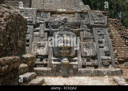Orange Walk, Belize - 30. Mai 2025: Lamanai Archaeological Reserve in Orange Walk, Belize. Stockfoto