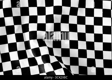 Schwarz-weiß karierte Rennflagge Stockfoto