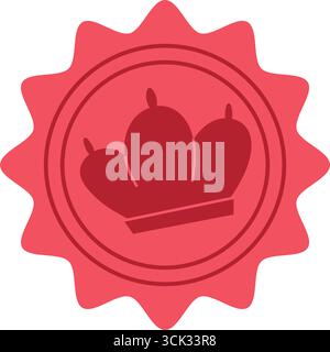 Vintage Wachs Seal Herzsymbol Stock Vektor