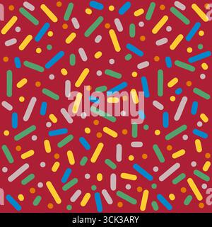 Bunte abstrakte Muster mit Doodles und geometrischen Formen auf blauem Hintergrund Vektor-Illustration Stock Vektor