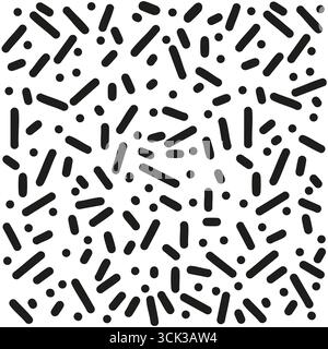 Abstrakte Schwarzweiß-Muster mit Doodles und geometrischen Formen auf blauem Hintergrund Vektor-Illustration Stock Vektor