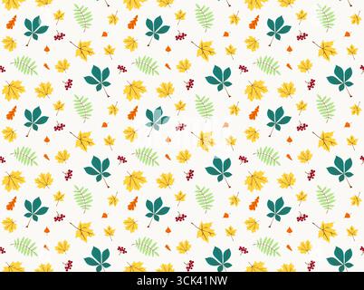 Herbstmuster auf transparentem Hintergrund. Isoliertes Herbstmuster handgezeichnetes Blattmuster. Isolierter Herbstdruck. Stockfoto