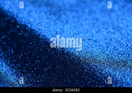 Marineblauer Glitzer Textur Hintergrund funkelnd glänzendes Geschenkpapier Feiertags saisonale Tapetendekoration, Gruß- und Hochzeitseinladungskarte Design e Stockfoto