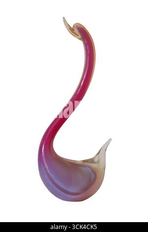 Rosa Glasschwan Murano Glaswaren isoliert auf weißem Hintergrund - Glaswaren aus Murano, Italien, Italienisch Stockfoto