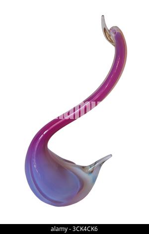 Rosa Glasschwan Murano Glaswaren isoliert auf weißem Hintergrund - Glaswaren aus Murano, Italien, Italienisch Stockfoto