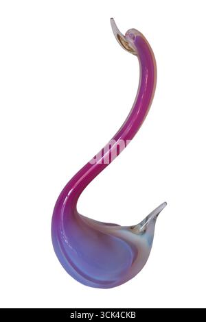 Rosa Glasschwan Murano Glaswaren isoliert auf weißem Hintergrund - Glaswaren aus Murano, Italien, Italienisch Stockfoto