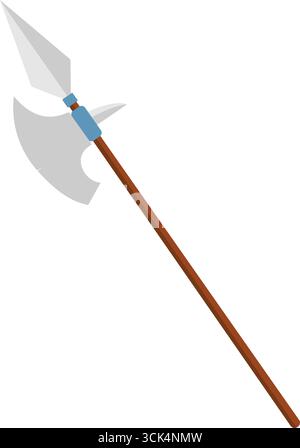 Cartoon Prinz Ritter Axe Waffe. Vektorabbildung Flache Konstruktion Isoliert Auf Transparentem Hintergrund Stock Vektor
