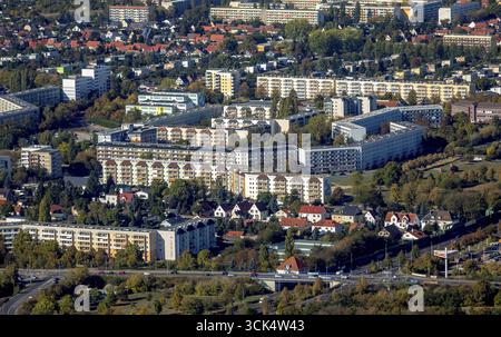 Luftaufnahme, Wohnsiedlung Neu Olvenstedt, Magdeburg, Sachsen-Anhalt, Deutschland, DEU, Europa, Luftaufnahme, Vogelperspektive, Luftaufnahme, AE Stockfoto