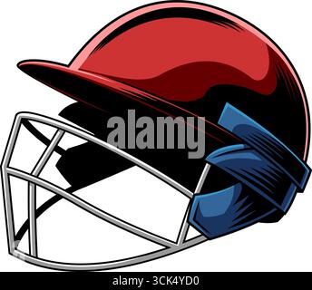 Cricket Helm Graphic Logo Design - Vektor Hand Gezeichnete Illustration Isoliert Auf Transparentem Hintergrund Stock Vektor