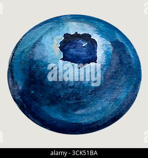 Konzeptabbildung von Blaubeeren handgezeichnet Aquarell Stil, passend für Ihr Element Projekt. Stockfoto